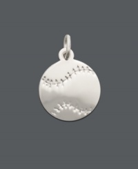 Knock it out of the park in this sporty style. Perfect for a boy or girl, this sterling silver baseball charm makes the perfect gift for your favorite athlete. Approximate drop: 3/4 inch.