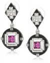 T Tahari Jet and Crystal Bobby Drop Earrings