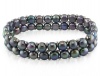 6-7 mm FW Black Pearl Double Row Elastic Bracelet, 7