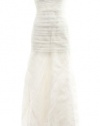 BCBG MaxAzria White 'Marisa' Silk Strapless Layered Organza Gown 0