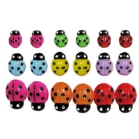 Set Of 9 Pairs Of Ladybug Studs In Assorted