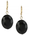 Own the night with this pair of earrings from Kenneth Cole New York. A faceted black oval bead lies at the center of these earrings crafted from gold-tone mixed metal. Approximate drop: 1-1/2 inches.