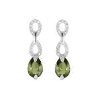 Studio 925 Julia Dark Alexandrite Pear Drop CZ Sterling Silver Earrings