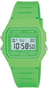 Casio Watch Green Resin Strap F91wc-3a