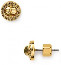 MARC BY MARC JACOBS Holiday Pave Turnlock Stud Earrings - Smoke Topaz