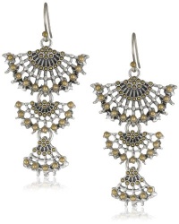 Lucky Brand Two-Tone Openwork Triple Drop Earrings