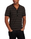 Kenneth Cole Men's One Pocket Striped Henley