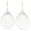 Multi Hoop Dangle Drop Earrings, 3 Inches Long