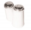 Oggi Salt and Pepper Shaker Set with Stainless Steel Tops, White