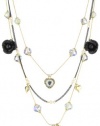 Betsey Johnson Essentials Glitter Rose Illusion Necklace