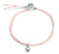 Alex Woo Mini Cord Bracelet Pink with Sterling Silver Mini Cupcake Bracelet