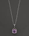 Badgley Mischka Amethyst Pendant Necklace With White And Brown Diamonds, 18