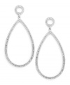 Red carpet elegance. Eliot Danori's large open-cut teardrop and circle stud earrings glisten with the addition of round-cut crystals. Set in silver tone mixed metal. Approximate drop: 1-3/4 inches.