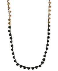 Lucky Brand sets the tone - twice - with this strand necklace. Crafted from gold-tone mixed metal and semi-precious reconstituted calcite, the necklace gives wearers double the color palette. Approximate length: 33-1/2 inches.