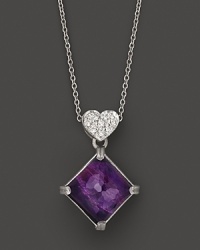 Lisa Nik Sterling Silver Grape Pendant Necklace with Diamonds, 18