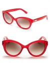 Frame your face with the trend-setting hue of these cat eye sunnies from kate spade new york.