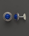 Elegant sterling silver cufflinks, set with lapis, from Buccellati.