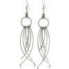 MULTI WIRE DROP BLK EAR Innovative Antique Finish Circular Drop Earrings