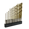 Tooluxe 13-Piece Hex Shank Titanium Coated Drill Bit Set