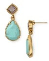 Bring on the pigmented with this pair of teardrop earrings from Carolee. Crafted of turquoise stones, they'll add shade-right sparkle to every look.