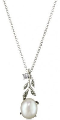 Judith Jack Marcasite and Freshwater Pearl Pendant Necklace