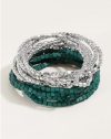 GUESS Silver-Tone and Teal Multi-Strand Bracel