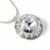 Clear 20mm Round Crystal Necklace Made with Swarovski Elements