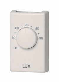 Lux Products LV2 Line Voltage Double Pole Heat Thermostat, Sterling White