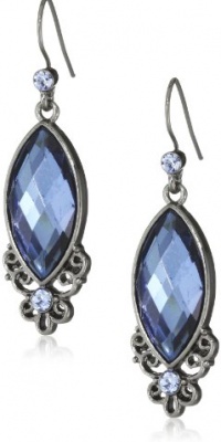 1928 Jewelry Blue Bayou Jet Blue Navette Drop Earrings