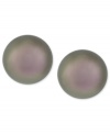 Simply elegant. Kenneth Cole New York's stud earrings are crafted from silver-tone mixed metal with a taupe glass pearl for a striking statement. Item comes packaged in a signature Kenneth Cole New York Gift Box. Approximate drop: 1/2 inch.