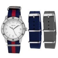 Breda Men's 8145-Navy.Set Joshua Interchangeable Canvas Band Watch Set