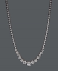 Indulge yourself in the sweetness of sparkle. Effy Collection's chic cluster necklace features a graduated design in round-cut diamond (2-1/5 ct. t.w.). Set in 14k white gold. Approximate length: 16 inches.