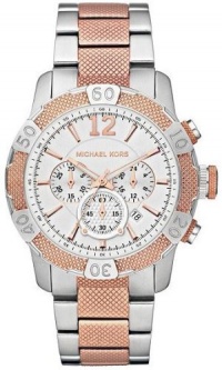 Michael Kors Women's MK8200 Pink Stainless-Steel Quartz Watch with White Dial