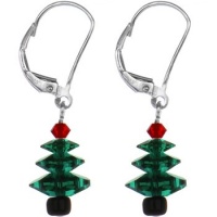 Austrian Crystal Christmas Tree Earrings MADE WITH SWAROVSKI ELEMENTS