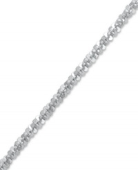 Multi-faceted style! This pretty anklet features a faceted link chain in 14k white gold. Approximate length: 10 inches.