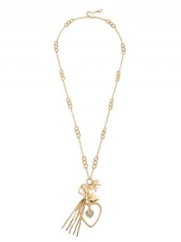 GUESS Gold-Tone Heart Charm Necklace, GOLD