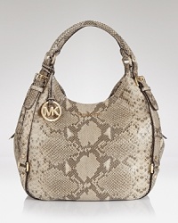 An essential shoulder bag from MICHAEL Michael Kors in goes-with-everything python leather.