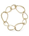 Shapely oval links trace the wrist on this light and elegant Nadri bracelet, plated in 18-karat gold.