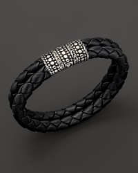 A bold mix of intricately detailed sterling silver and braided leather from the John Hardy Dot Collection.