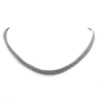 Ryssa Ladies Mesh Collection Stainless Steel Rope Necklace