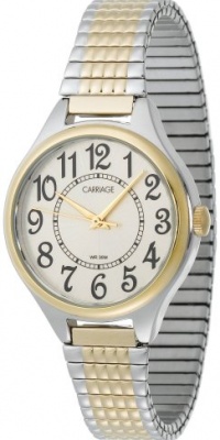 Carriage Women's C3C367 Two-Tone Round Case White Dial Two-Tone Expansion Band Watch