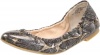 Boutique 9 Women's Augustina Ballet Flat, Black Gold Snake, 7.5 M US