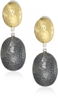 GURHAN Jordan Dark Silver and Gold Short Drop Clip-Post Earrings