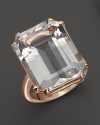 Lisa Nik 18K Rose Gold Octagon Quartz Ring with Diamonds