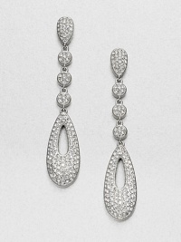 EXCLUSIVELY AT SAKS. Sparkling pavé crystals hand-set in an elegant, linear design. CrystalsCubic zirconiaRhodium-plated brassDrop, about 2Post backImported 