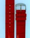 JP Leatherworks Alligator Grain Leather Watchband Fits Philip Stein Large Size 2, 20mm Cherry Red With Spring Bars