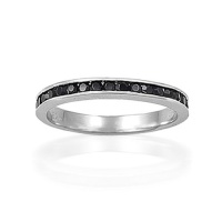 Bling Jewelry Sterling Silver July Birthstone Onyx CZ Eternity Band Ring