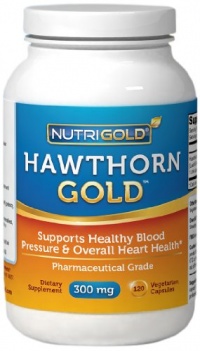 Nutrigold Hawthorn Gold (European Pharma Grade) (Clinically-proven), 300 mg, 120 veg. capsules