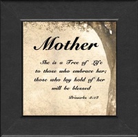 Mother Framed Scripture Gift 4.5 X 4.5 with Built in Easel