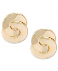 Style that goes on and on and on. These small eternity earrings by Jones New York are crafted from gold tone mixed metal. Approximate drop: 1/2 inch.